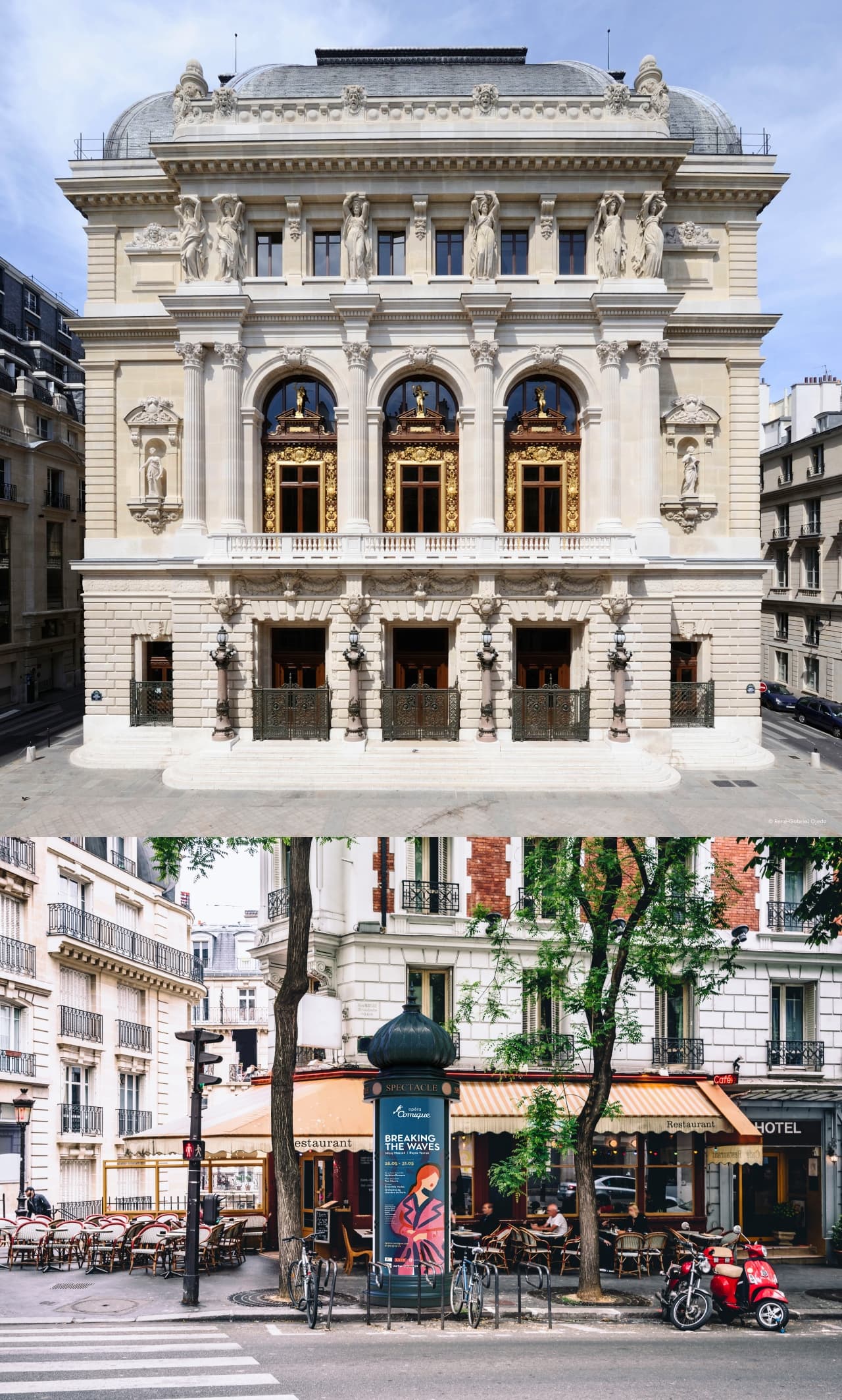 vue sur l'entrée de l'Opéra